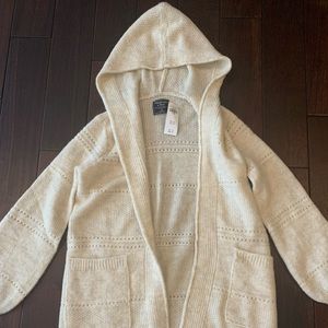 XS Cream Open Front Cardigan